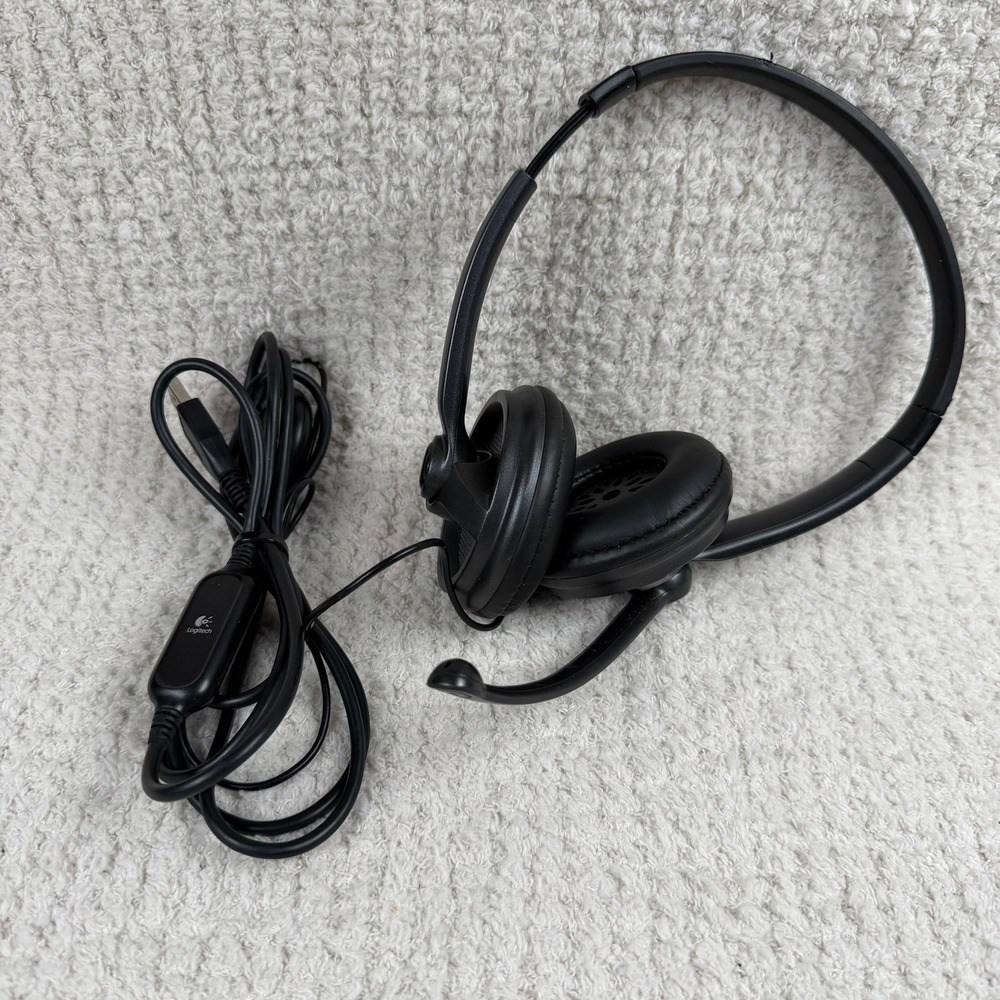 Logitech USB Headset A-0374A Black Wired On-Ear Headphones Microphone Tested